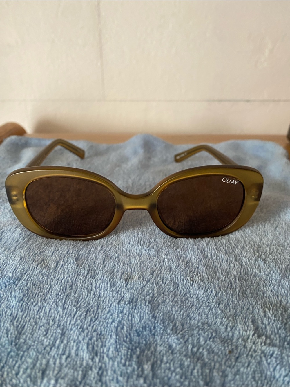 Quay Australia Olive Green Oval Sunglasses
